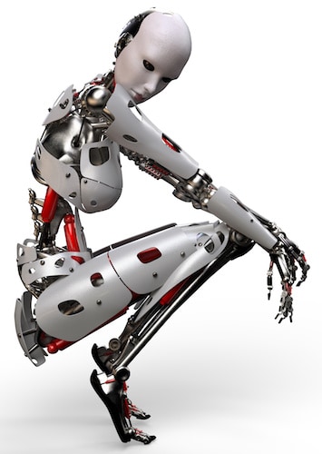 robot woman thinking